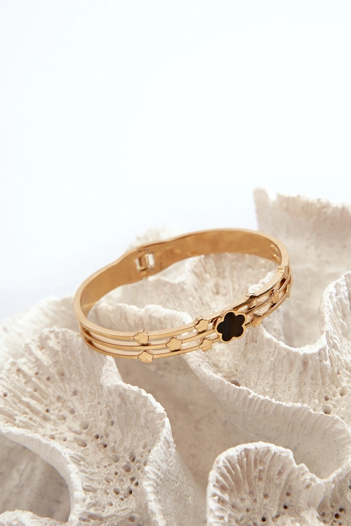 Bransoleta Damska Z Ozdobami Stal Nierdzewna Złota