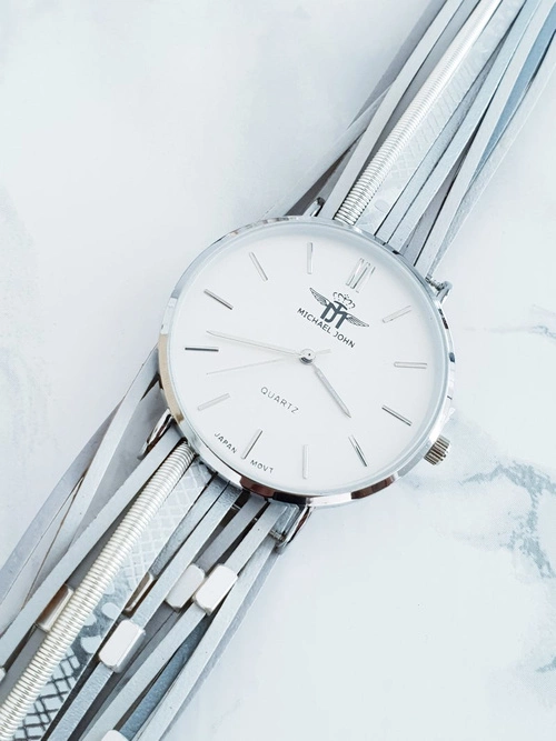 Damski Zegarek Michael John Z Rzemykowym Paskiem Pepero Szary