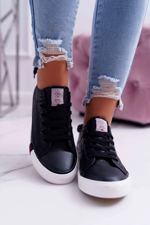 Trampki Damskie Cross Jeans Czarne DD2R4060
