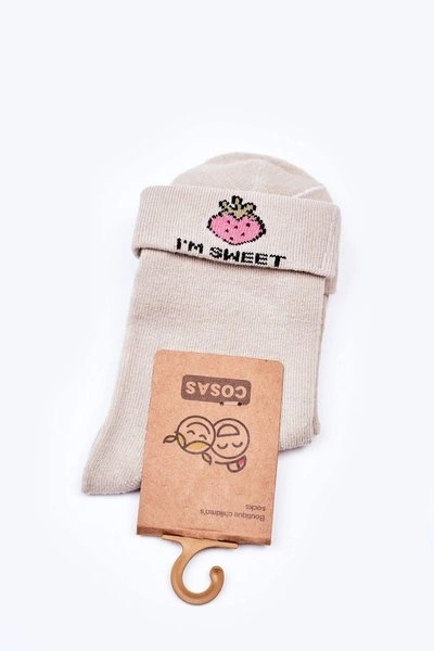 Dziecięce Skarpetki Bawełniane Z Truskawką COSAS Zielone