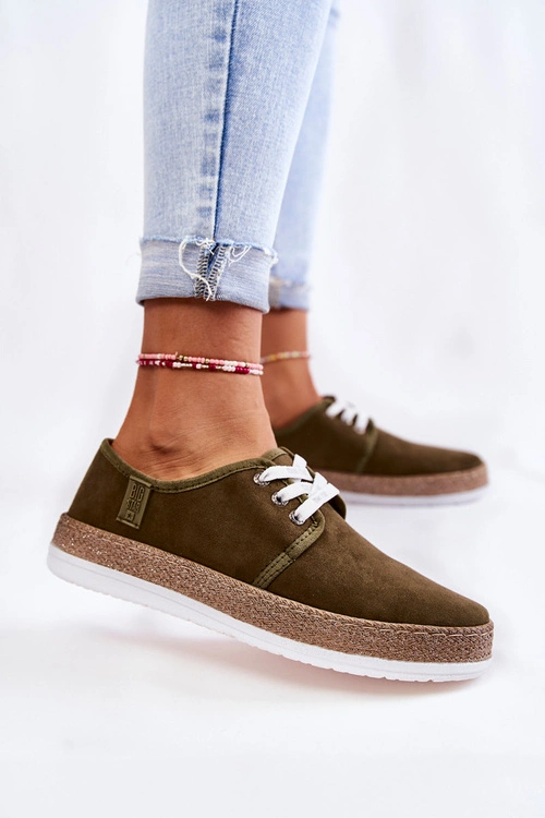 Damskie Niskie Trampki Memory Foam System Big Star KK276007 Khaki