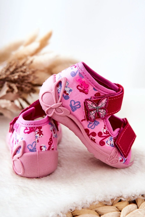 Sandałki Befado Na Rzep 342P021 Różowe