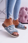 Klapki Damskie z Cyrkoniami Jeans Koko