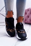 Sportowe Damskie Buty Czarne Leopard Mezeno