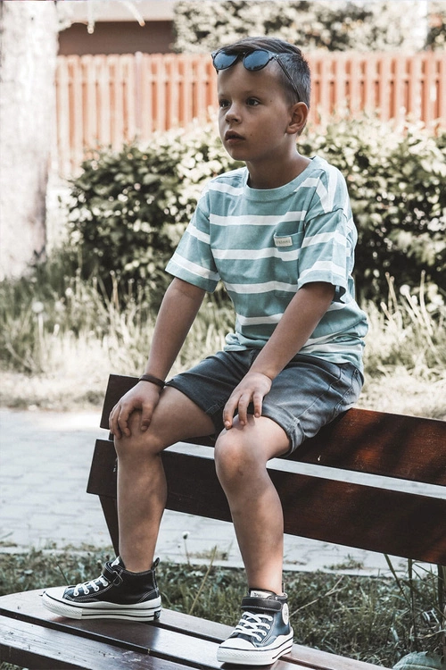 Dziecięce Skórzane Trampki Na Rzep Czarne Bruni