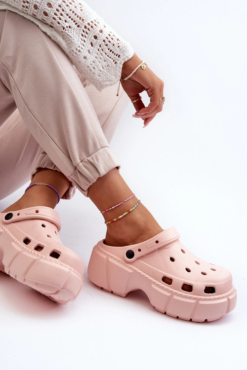 Klapki Damskie Piankowe Na Masywnej Podeszwie Różowe Witima