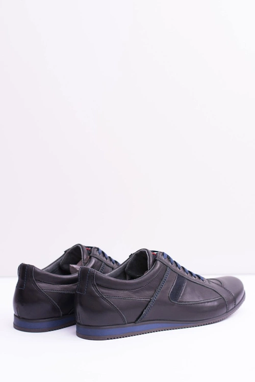 Skórzane Męskie Sportowe Półbuty Sferis Czarne