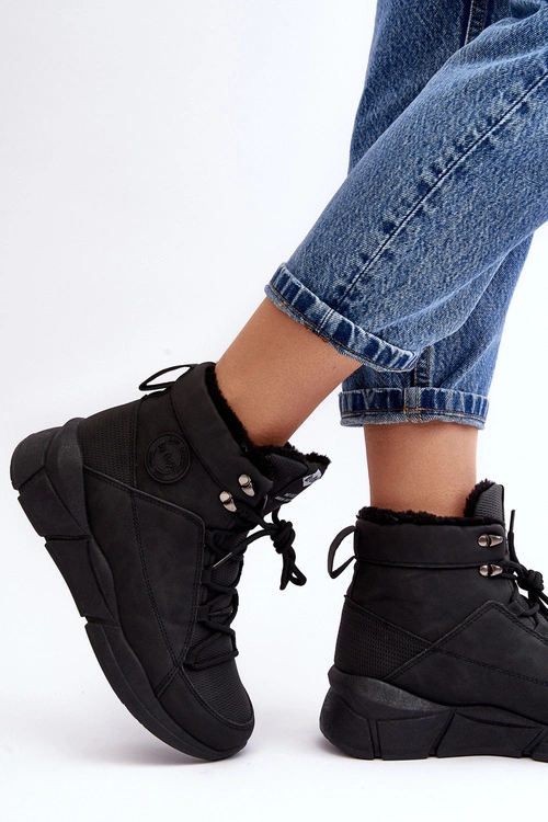 Damskie Ocieplane Botki Na Platformie Lee Cooper LCJ-23-44-1979L Czarne