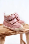 Dziecięce Ocieplane Botki Na Rzepy Big Star KK374188 Różowe