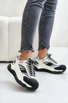 Skórzane Sneakersy Damskie Na Platformie Big Star OO274A220 HI-POLY SYSTEM Biało-Czarne