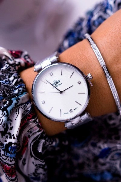 Damski Zegarek Michael John Srebrny Narsen