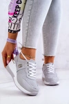 Damskie Skórzane Buty Sportowe Sneakersy Szare Loissa