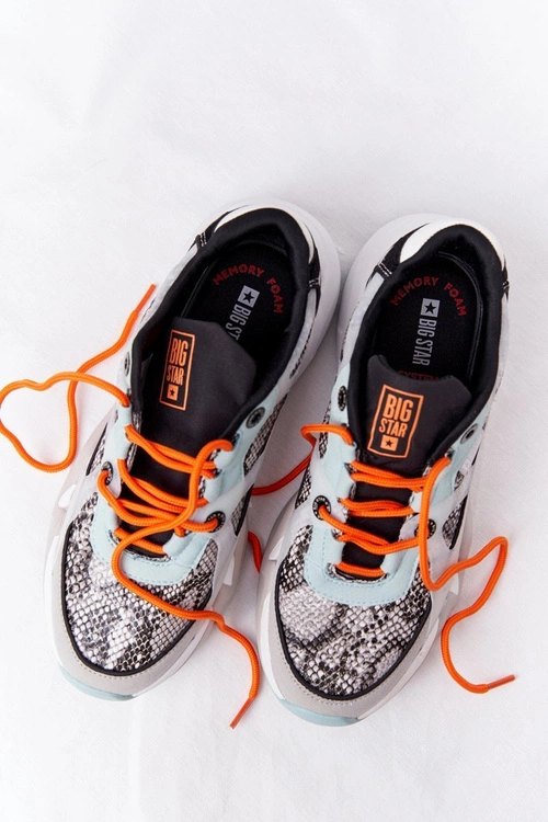 Damskie Sportowe Buty Memory Foam Big Star HH274324 Szaro-Zielone