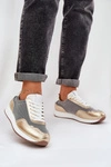 Skórzane Buty Sportowe Sneakersy Damskie D&A LR51-847 Złote