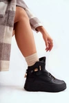 Damskie Ocieplane Wysokie Buty Sportowe Czarne Lexa