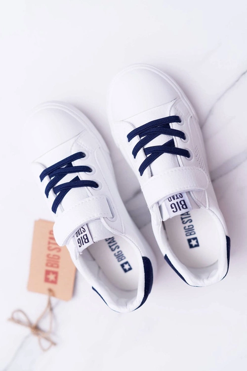 Dziecięce Trampki Na Rzep Big Star DD374107 Biało-Granatowe