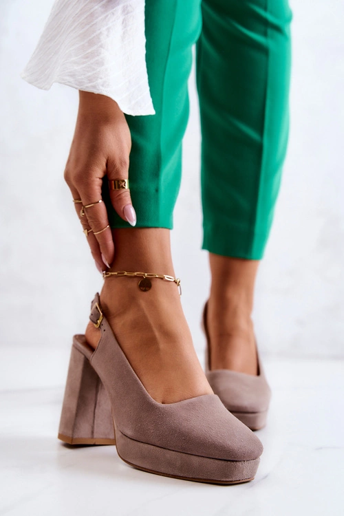 Czółenka Zamszowe Maciejka 05441-10 Beżowe