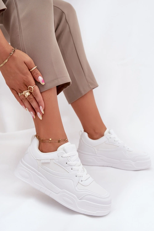 Sneakersy Damskie Na Platformie Big Star SS274590 HI-POLY SYSTEM Białe