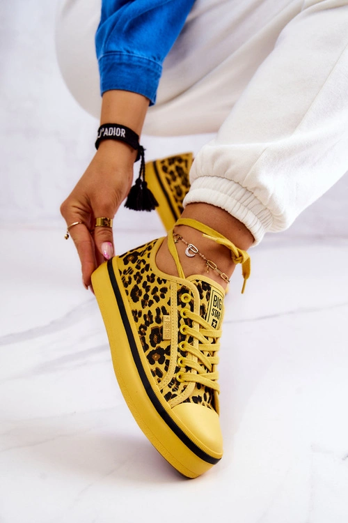 Damskie Trampki Pantera BIG STAR JJ274616 Żółte