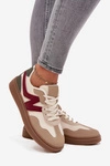 Sneakersy Damskie Niskie Eko Skórzane Beżowe Givelle