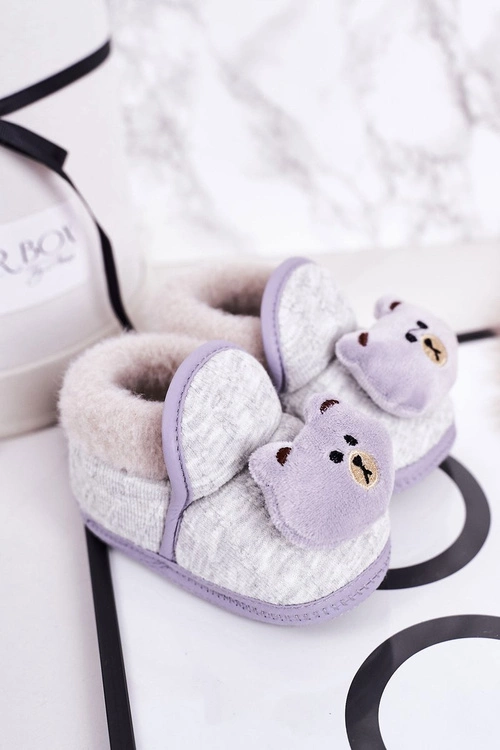 Dziecięce Papcie Na Gumce Z Misiem Szare Pooh