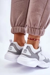 Damskie Lekkie Sportowe Buty Big Star LL274375 Biało-Szare