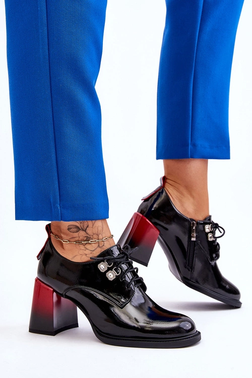 Modne Półbuty Na Obcasie Czarne Darren