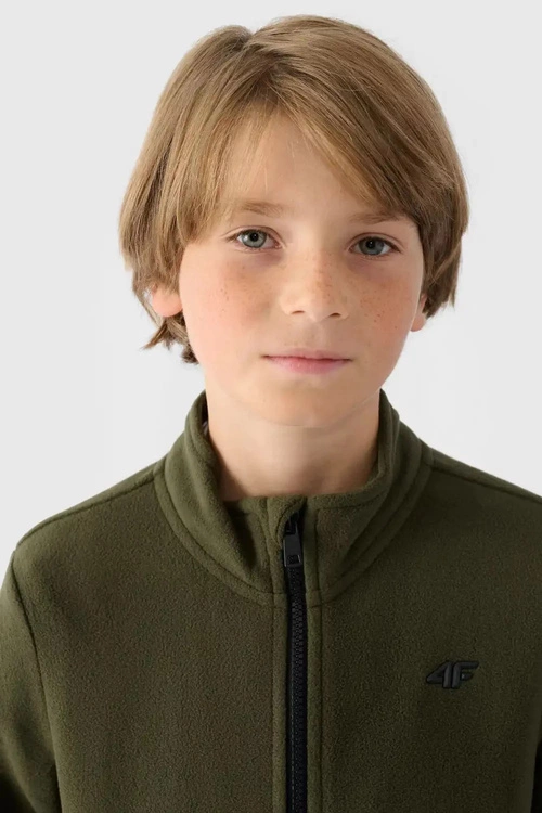 Chłopięcy Polar Ze Stójką 4F 4FJWMM00TFLEM245-43S Khaki