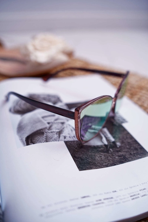 Okulary Przeciwsłoneczne Prius PR-V26 Brązowe Różowe Szkła Brokat