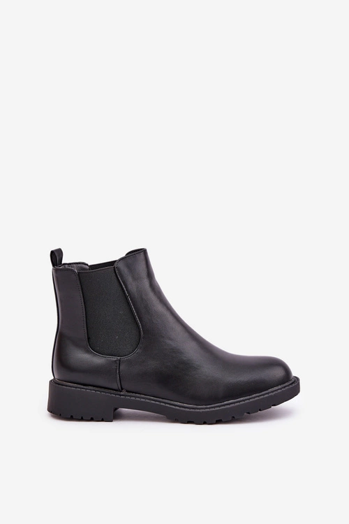 Botki Sztyblety Damskie Na Płaskim Obcasie Czarne Selanna