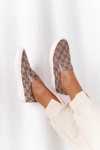 Damskie Logowane Tenisówki Slip-On Khaki Challenge