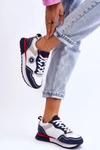 Damskie Sneakersy Memory Foam System Big Star LL274538 Biało-Granatowe