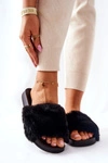 Gumowe Profilowane Klapki Z Futerkiem Czarne Emmie