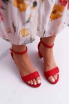 Sandały Damskie Na Słupku Czerwone Zephira 