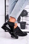 Botki Damskie Skórzane Trzewiki Maciejka Czarne 04744-01