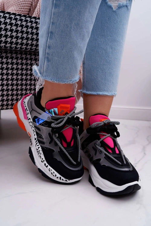 Sportowe Damskie Buty Czarne Focus