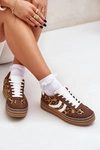 Stylowe Sneakersy W Panterkę Na Platformie Brązowe Doriwa 