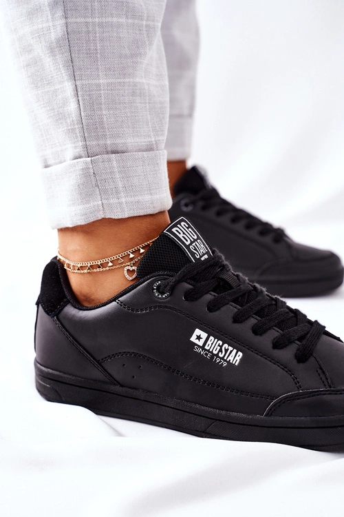 Damskie Skórzane Tenisówki Memory Foam BIG STAR II274320 Czarne