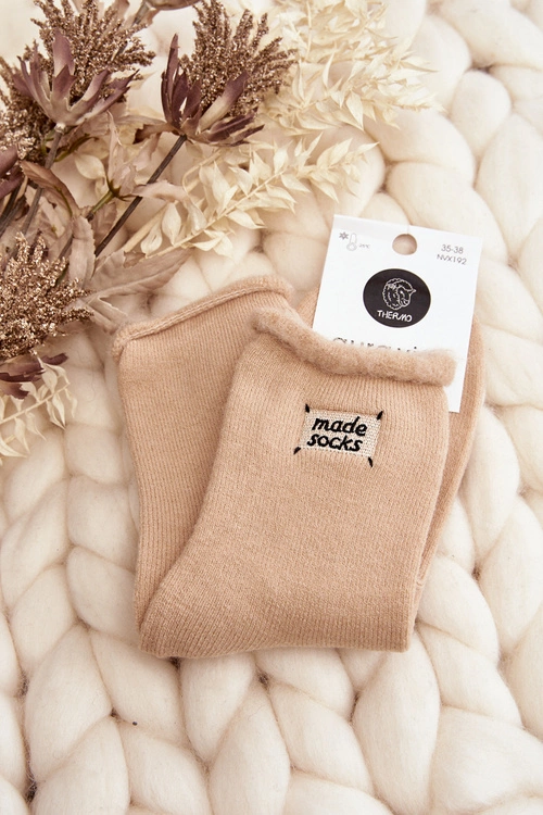 Damskie Grube Skarpety Beżowe