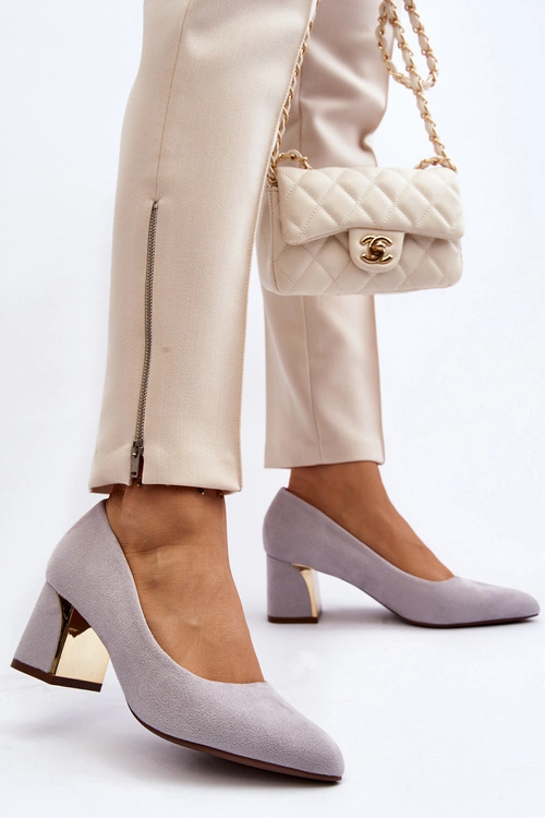 Czółenka Na Słupku Szare Stelloria