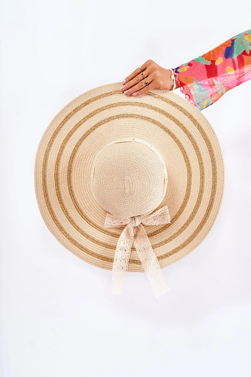 Damski Kapelusz Z Kokardą Beżowy Fibi