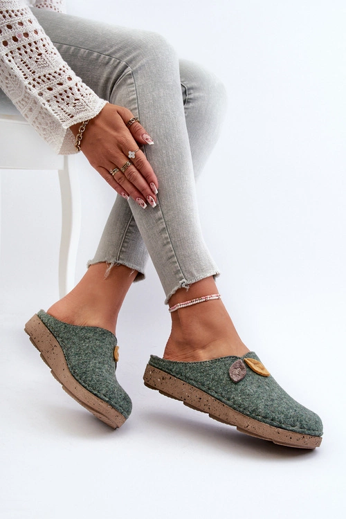 Kapcie Damskie Filcowe Inblu ED000013 Zielone