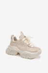Skórzane Sneakersy Damskie GOE SS2N4009 Złote