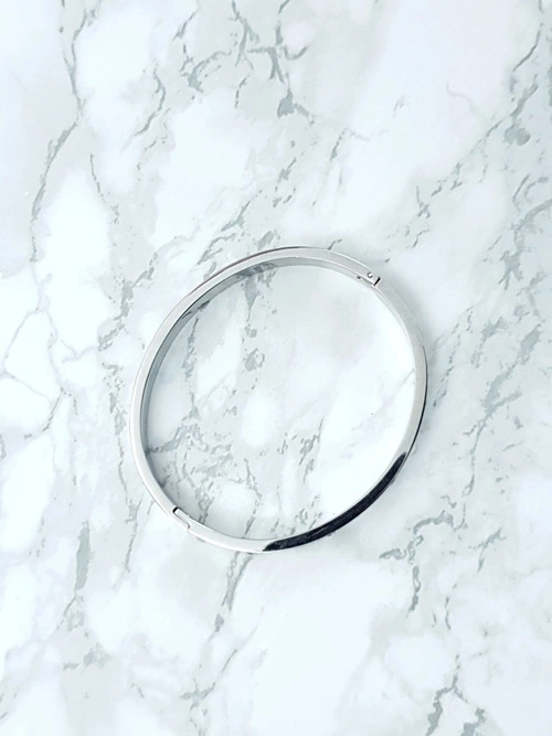 Damska Bransoleta Stalowa Z Cyrkoniami Srebrna 6mm Valerii