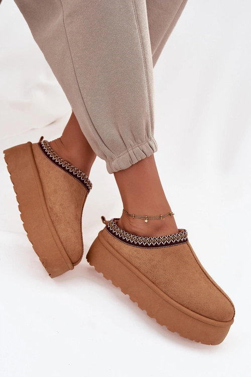 Śniegowce Damskie Z Ozdobnym Haftem Camel Jenira