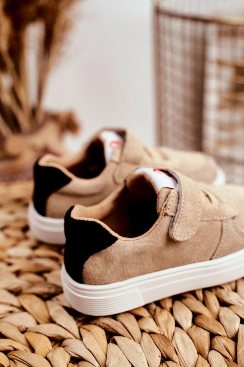 Sportowe Buty Dziecięce na Rzep Beżowe Albatros