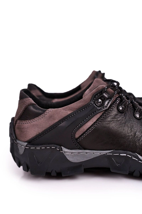 Męskie Skórzane Półbuty Trekkingowe BEDNAREK Czarne