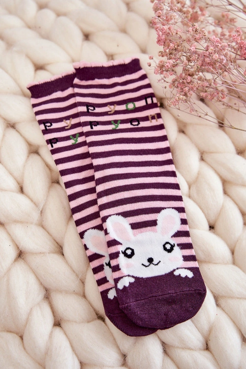 Damskie Bawełniane Śmieszne Skarpetki W Paski 5-Pak Multikolor