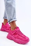 Sneakersy Damskie Na Masywnej Platformie Fuksja Agnenia