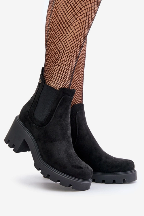 Ocieplane Botki Sztyblety Na Zamek Czarne Arlethia